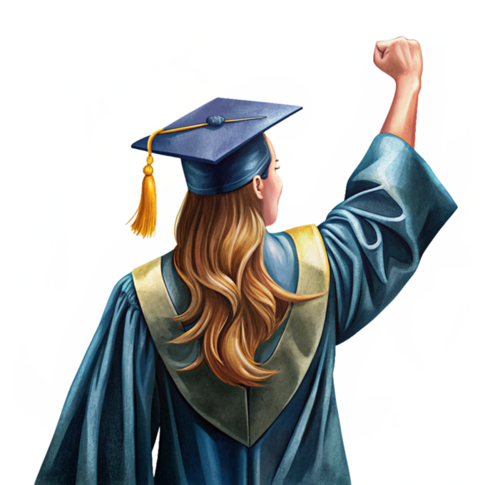 back-view-of-a-graduate-woman-in-gown-and-cap-free-png